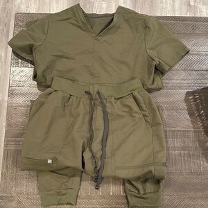 Fabletics Olive Green Scrub Set